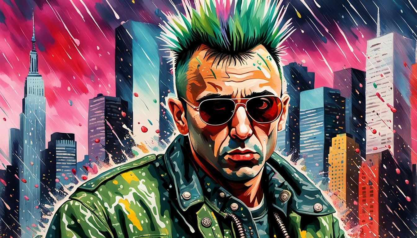 Pop Art Portrait of Travis Bickle in NYC