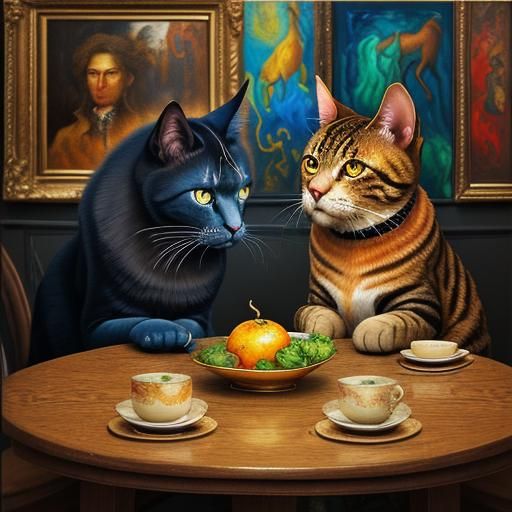 Surreal Cataur Gathering as Expressionistic Oil Painting