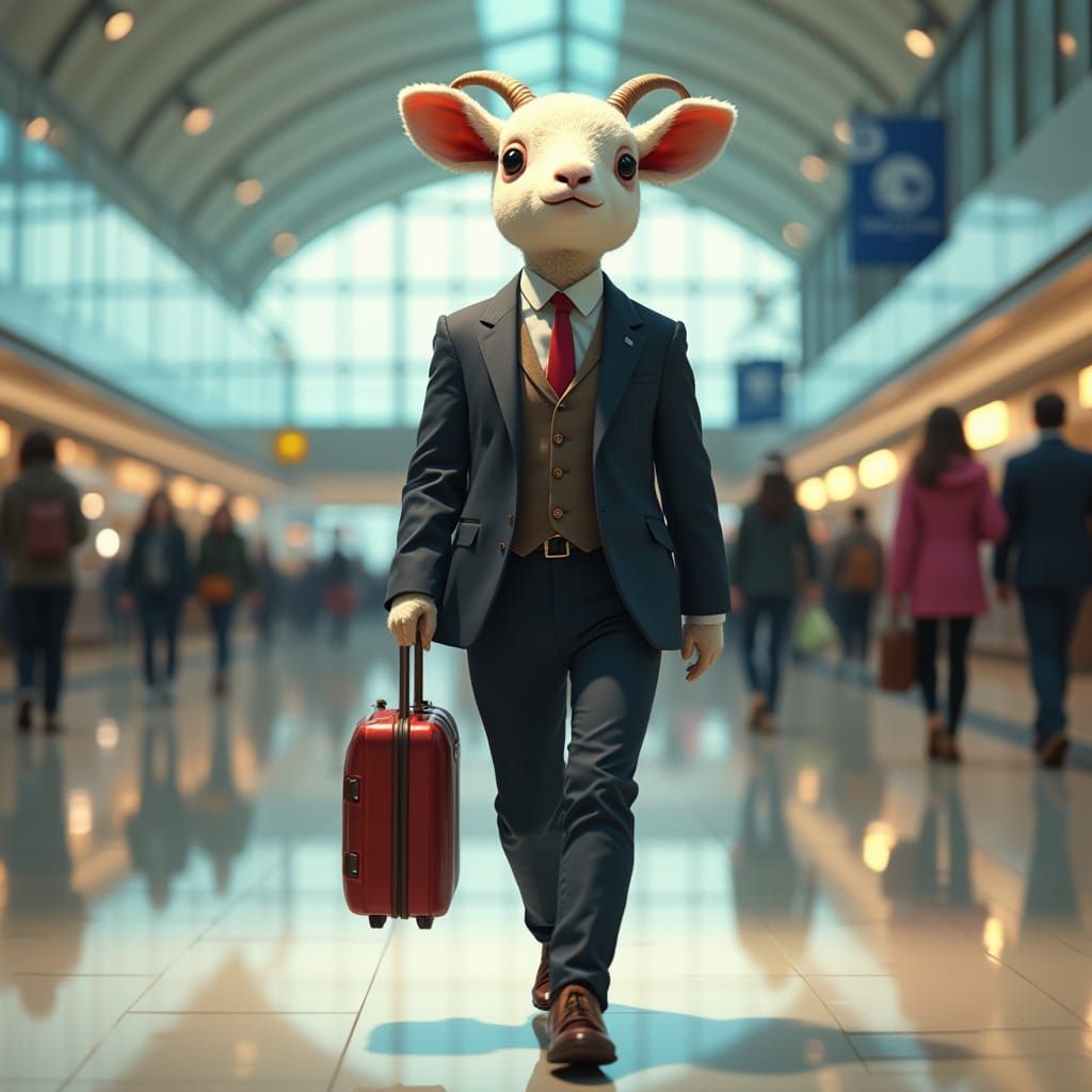 Lady Lamb CEO Striding Through Airport Terminal