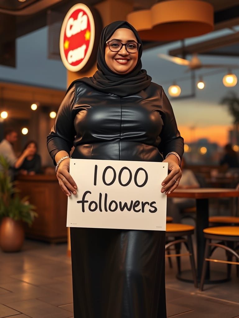 Elegant Woman Celebrates Milestone in Night Cafe