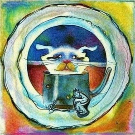 Platypus in Teacup: Mixed Media Galactic Art