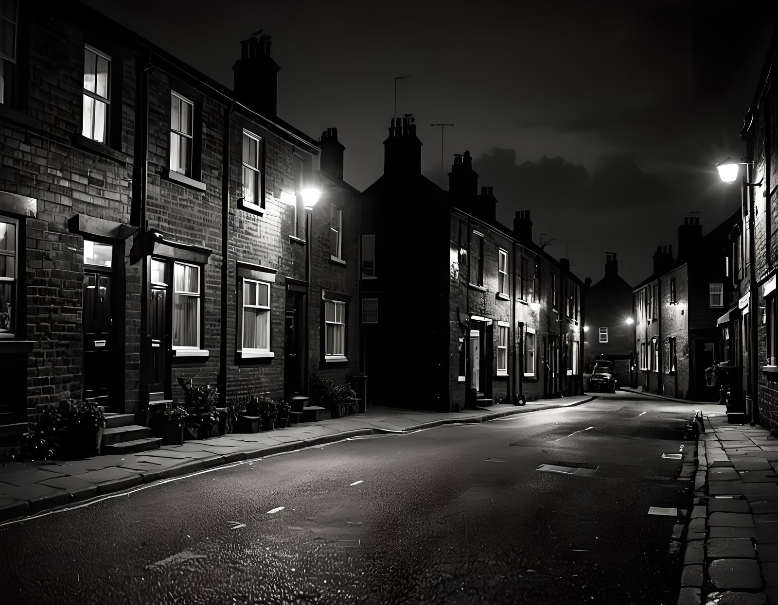 Neo-Noir West Yorkshire Street at Night