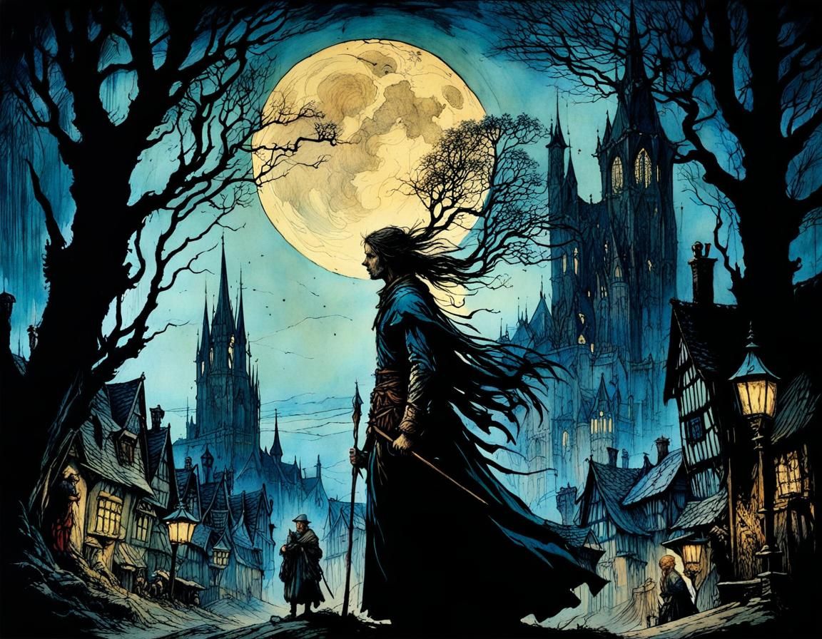 Medieval Enclave in Mysterious Noctilucent Hues