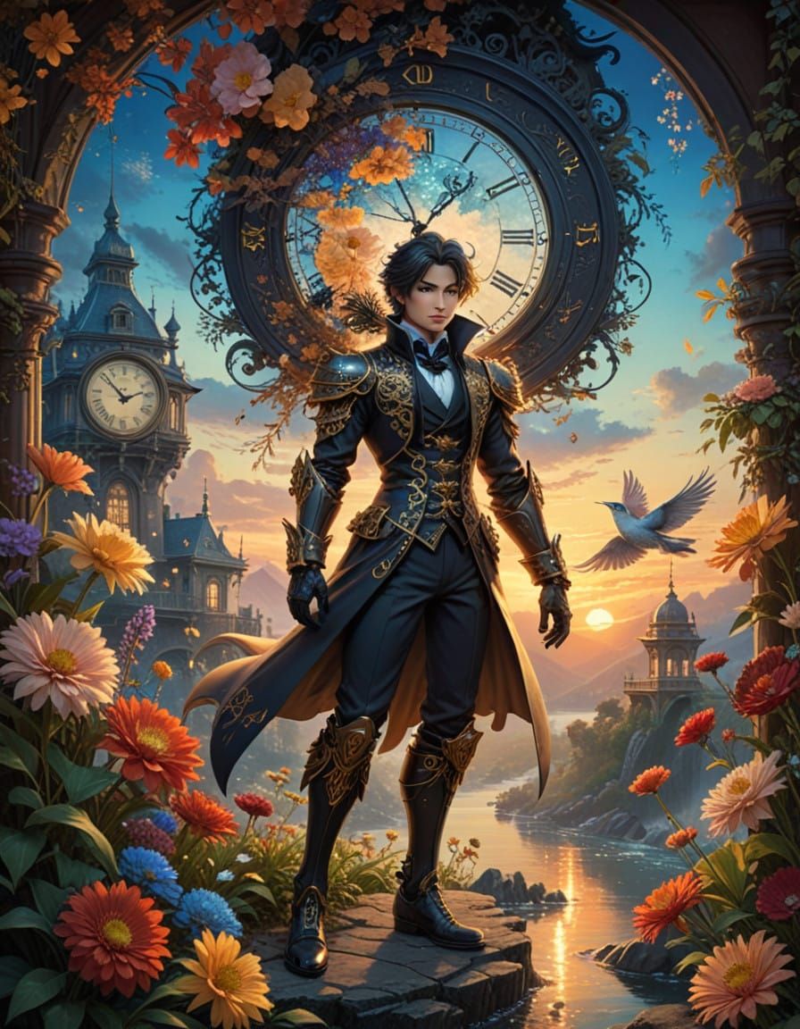 Steampunk Butler in Elegant Victorian Salon