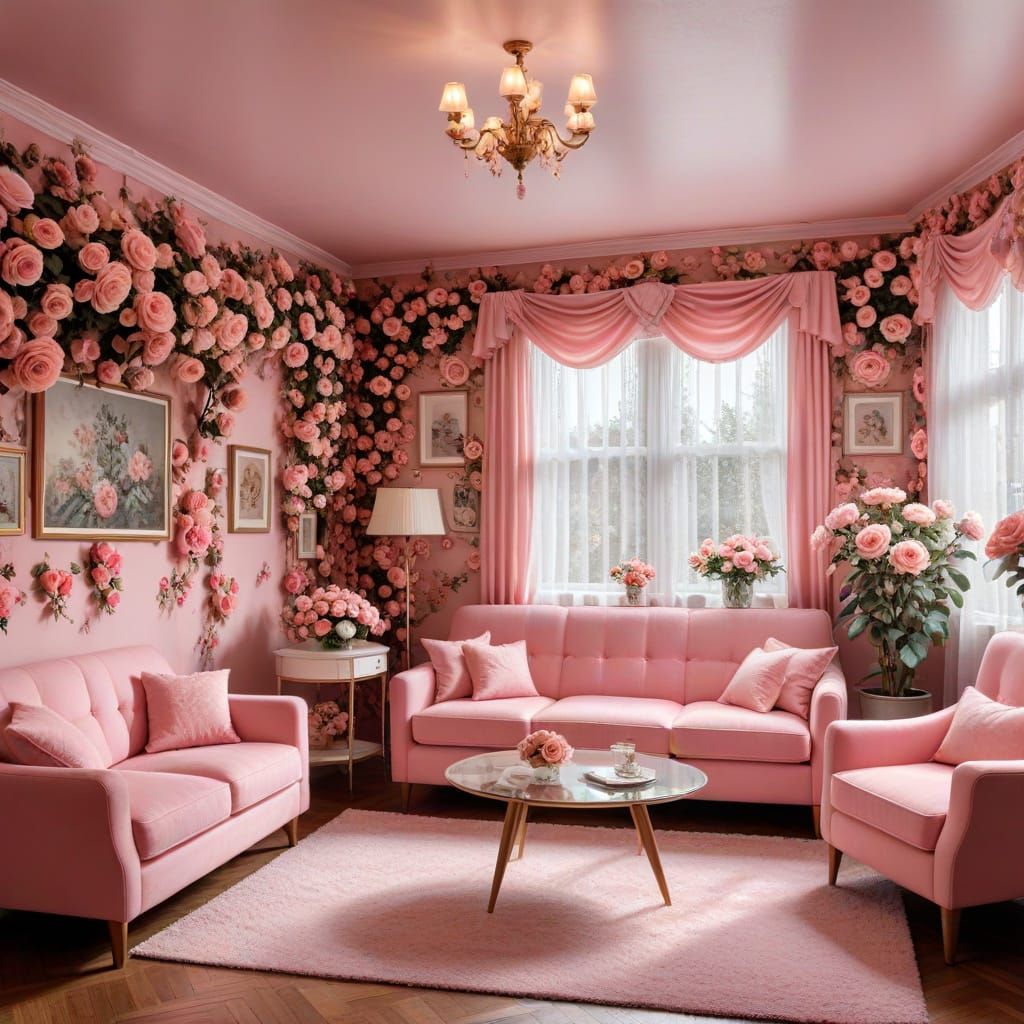 Vintage Floral Oasis in a 1950s Living Room