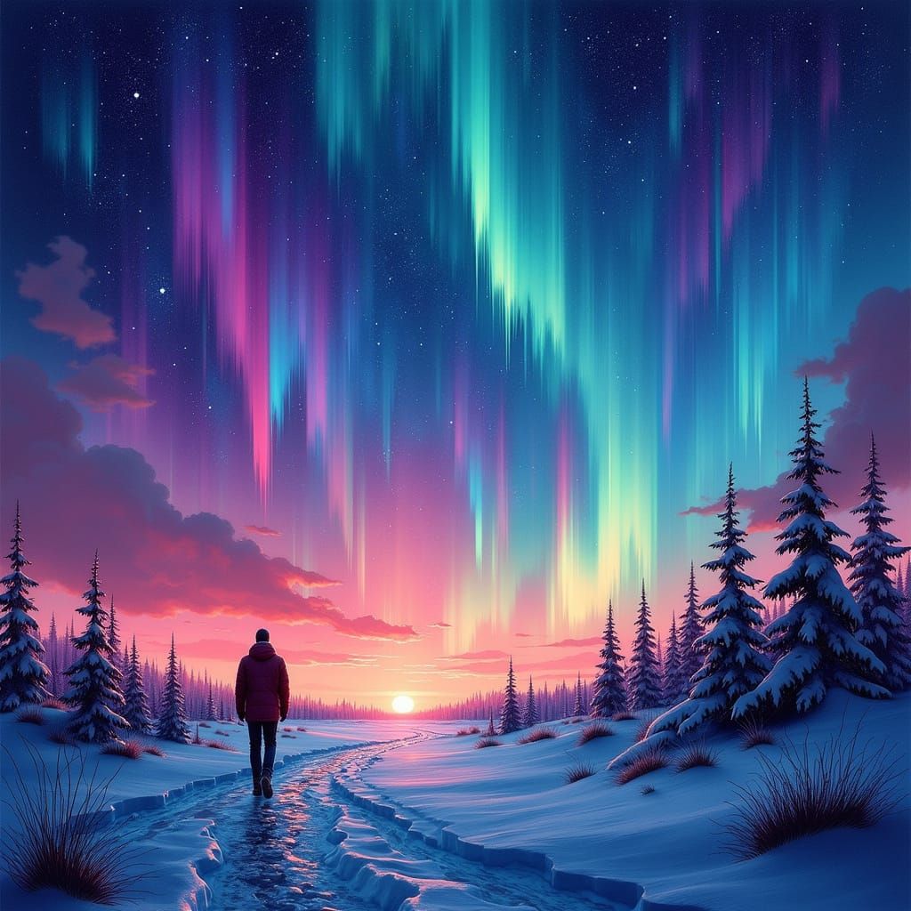 Celestial Dreamscape in Vibrant Colors