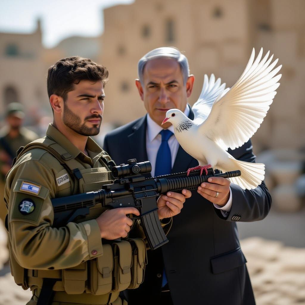 Netanyahu Offers Dove of Peace to Israeli Soldier