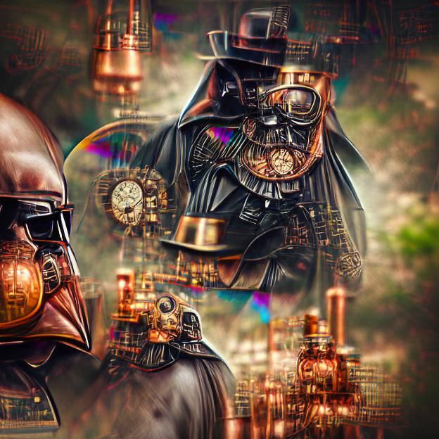 Steampunk Darth Vader Digital Illustration in 8k