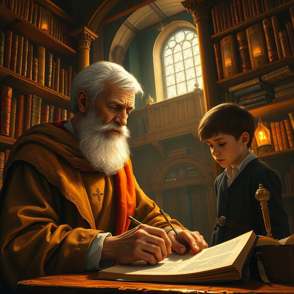 Mystical Study of St Paul in Golden Light