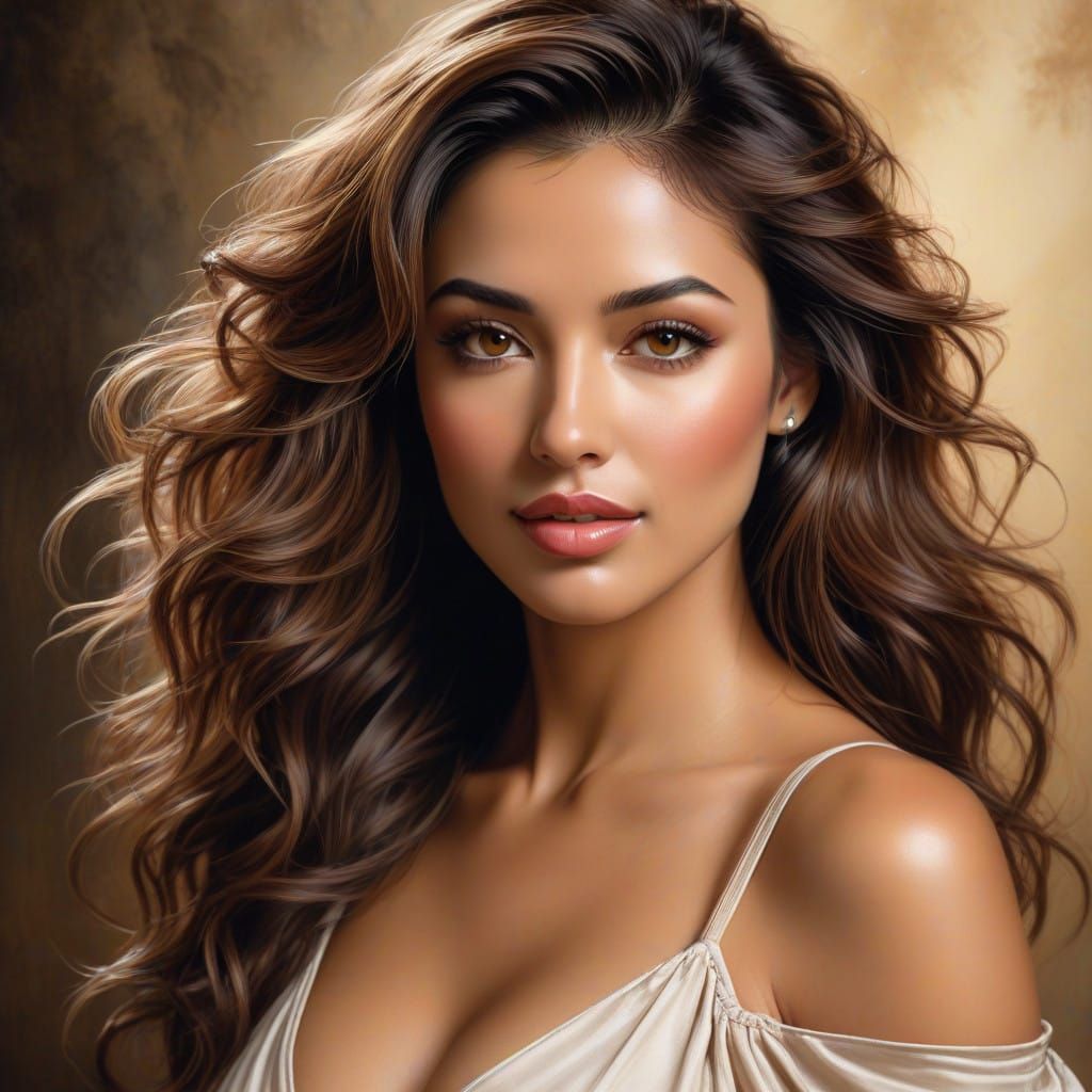 Sensual Hispanic Beauty in Hyper-Realistic Style