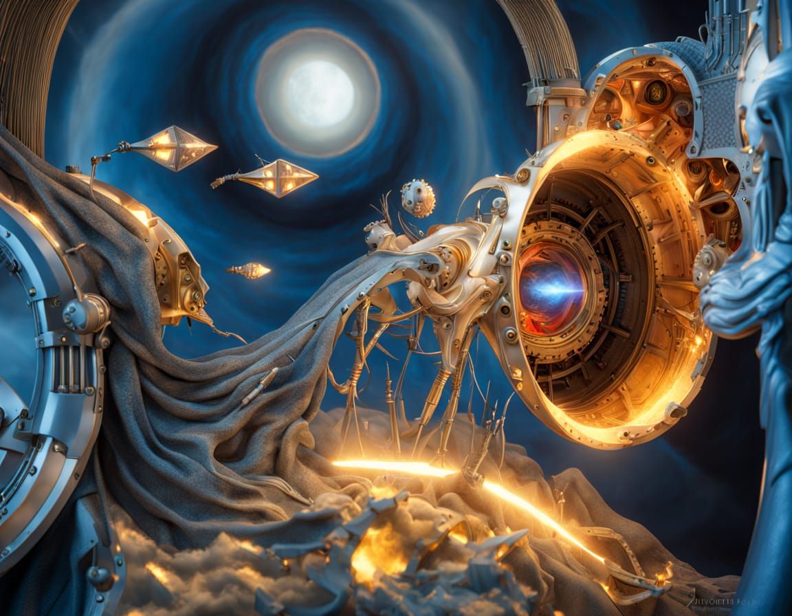 Metal World  apotheosis metallic  iridescent  intricate details  vibrant colors.  dynamic pose, by artist " apotheosis m...