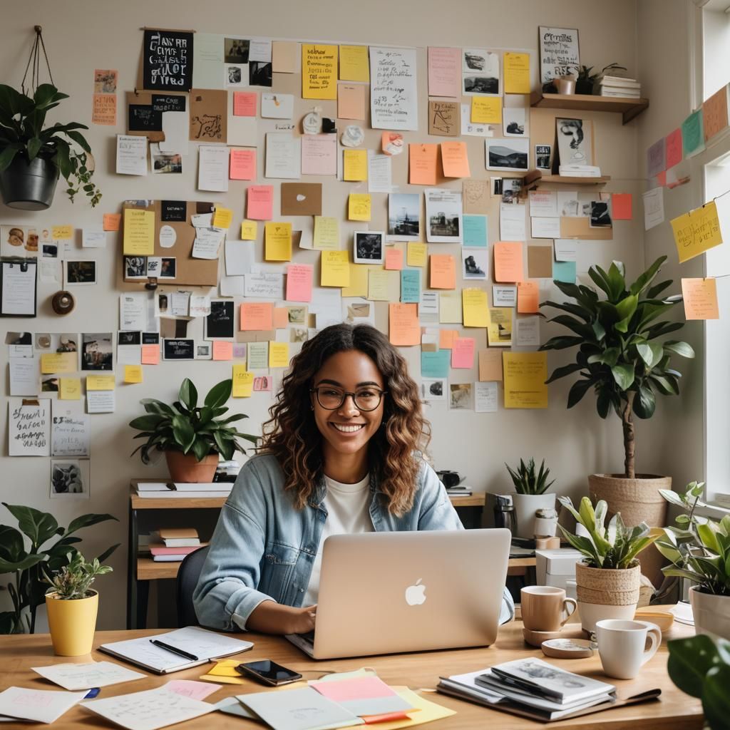 Young Woman Content Writer: Inspiring Digital Art