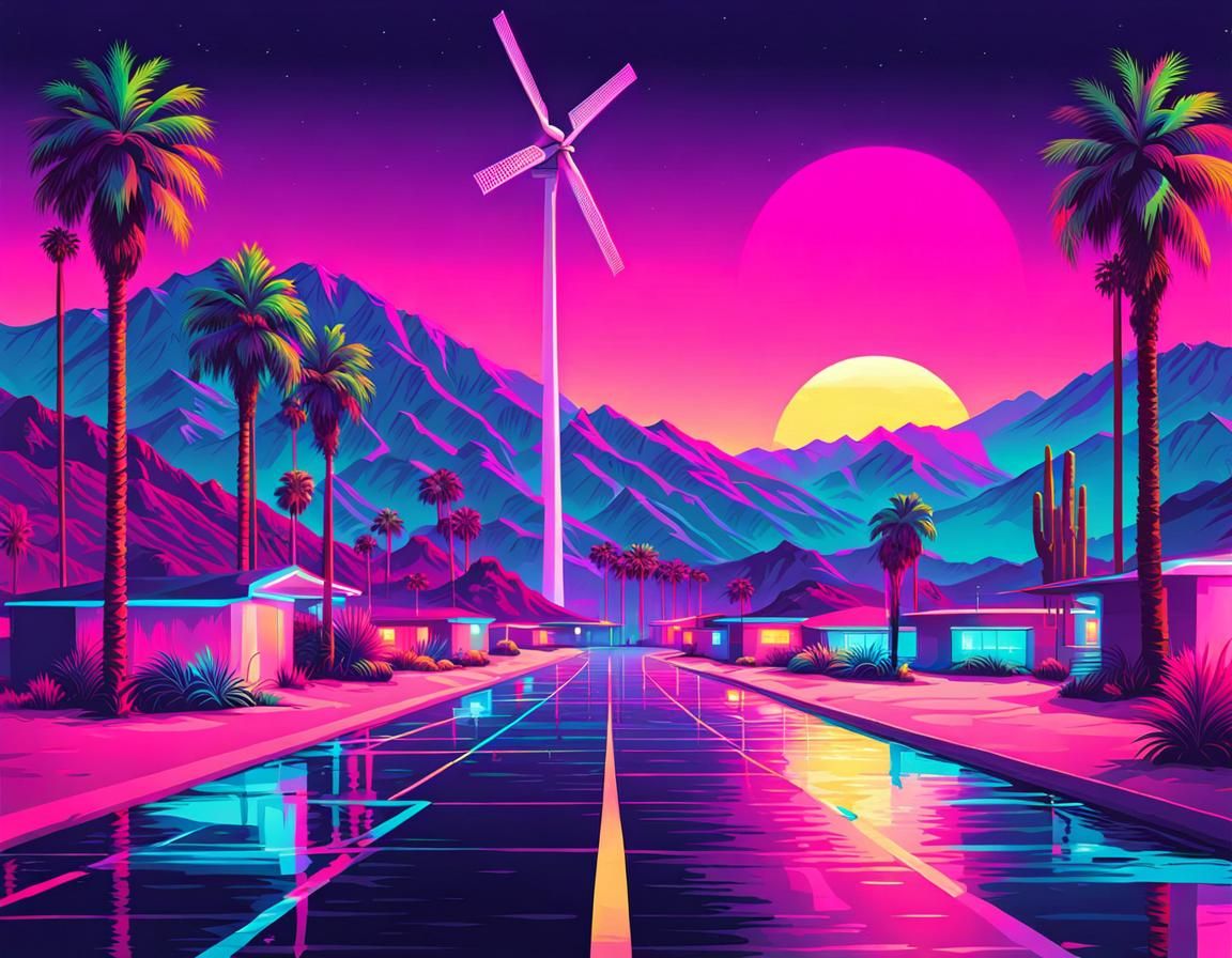 Vaporwave Album Cover Art: Coachella Music Festival