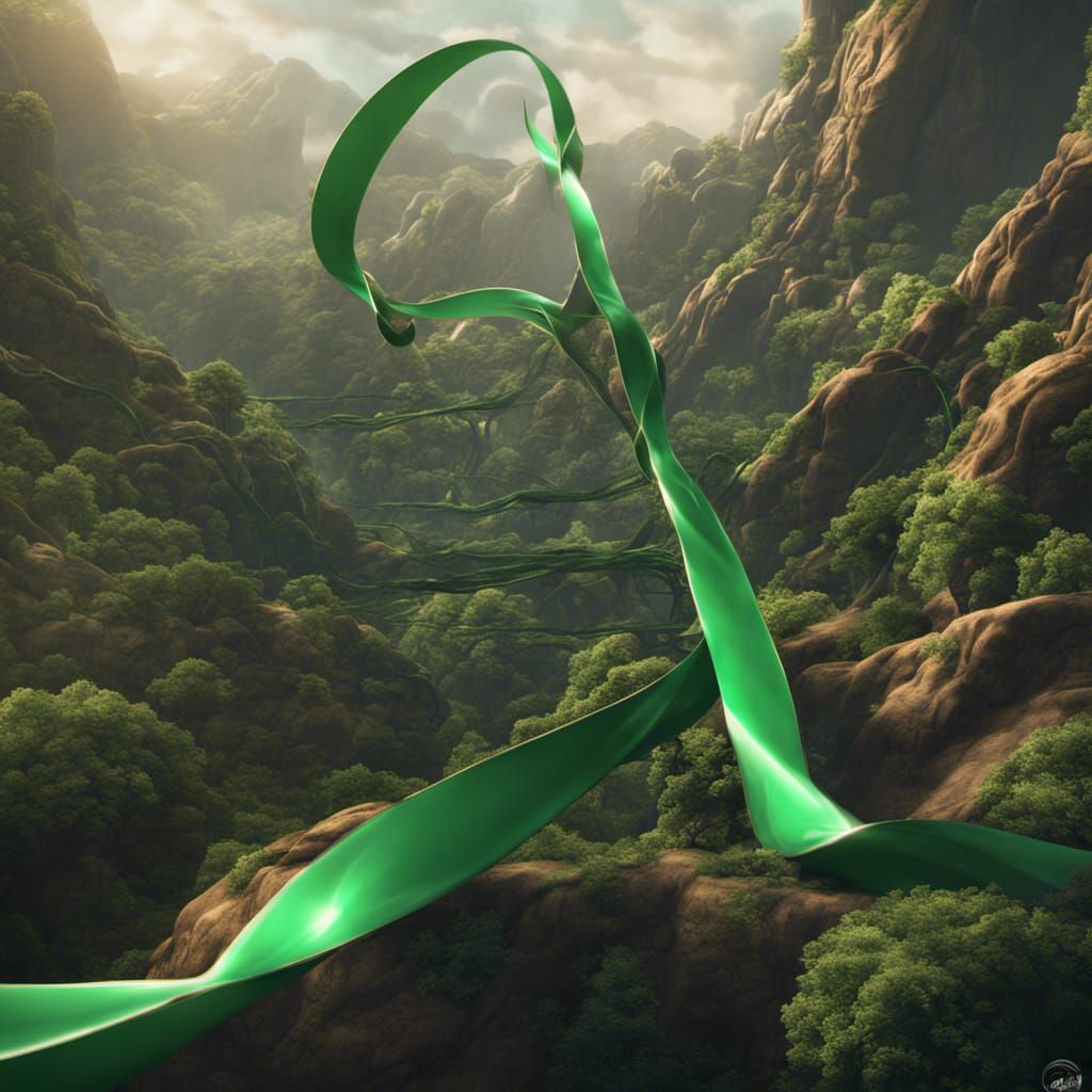 Kelly Green Bile Duct Cancer Awareness Ribbon Art