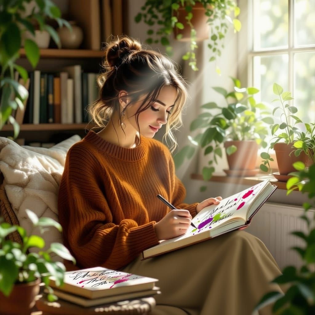 Introvert's Creative Solitude: Sketching and Scripting Scene