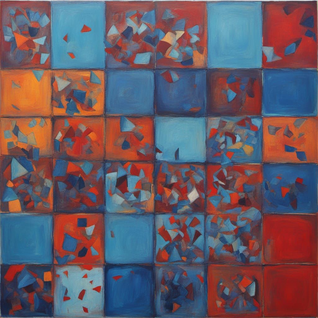 Abstract Surrealism Painting With Bauhaus and Fauvism Influe...