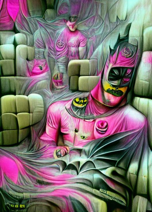 Psychedelic Pink Batman Artwork