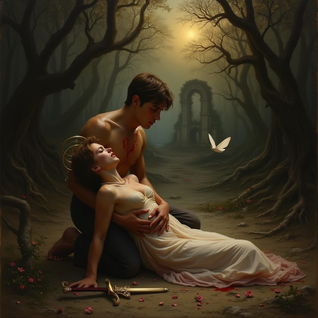 Sorrow in Twilight: A Chiaroscuro Remembrance