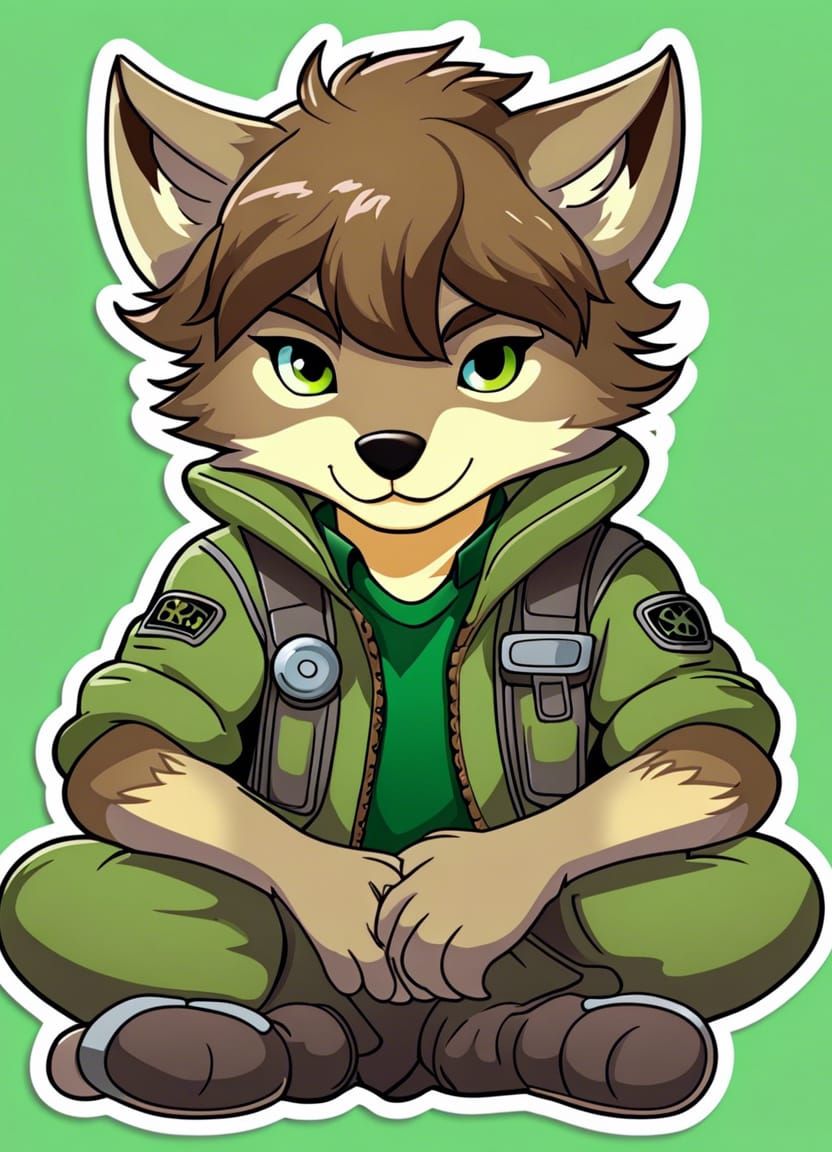 furry MECHANIC Wolf : CUTE clipart