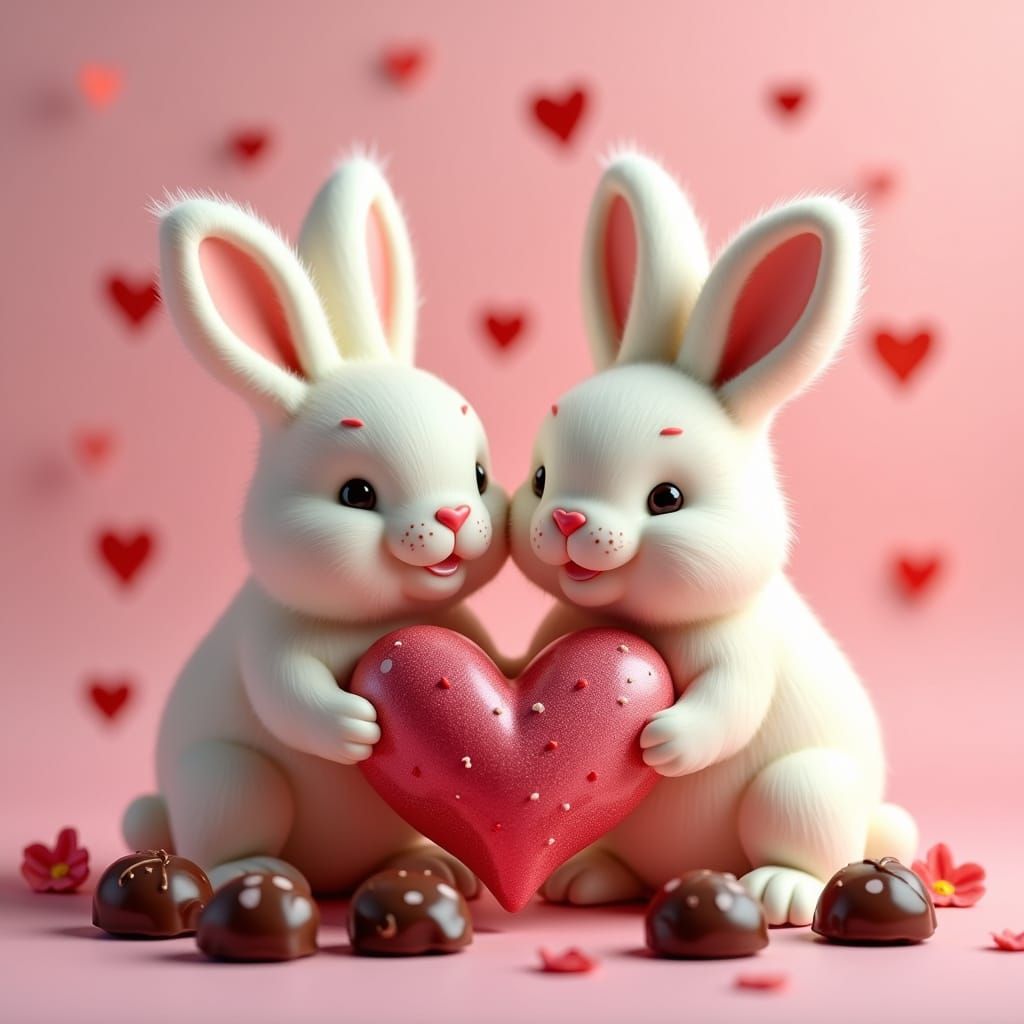 Sweet Bunnies in Love