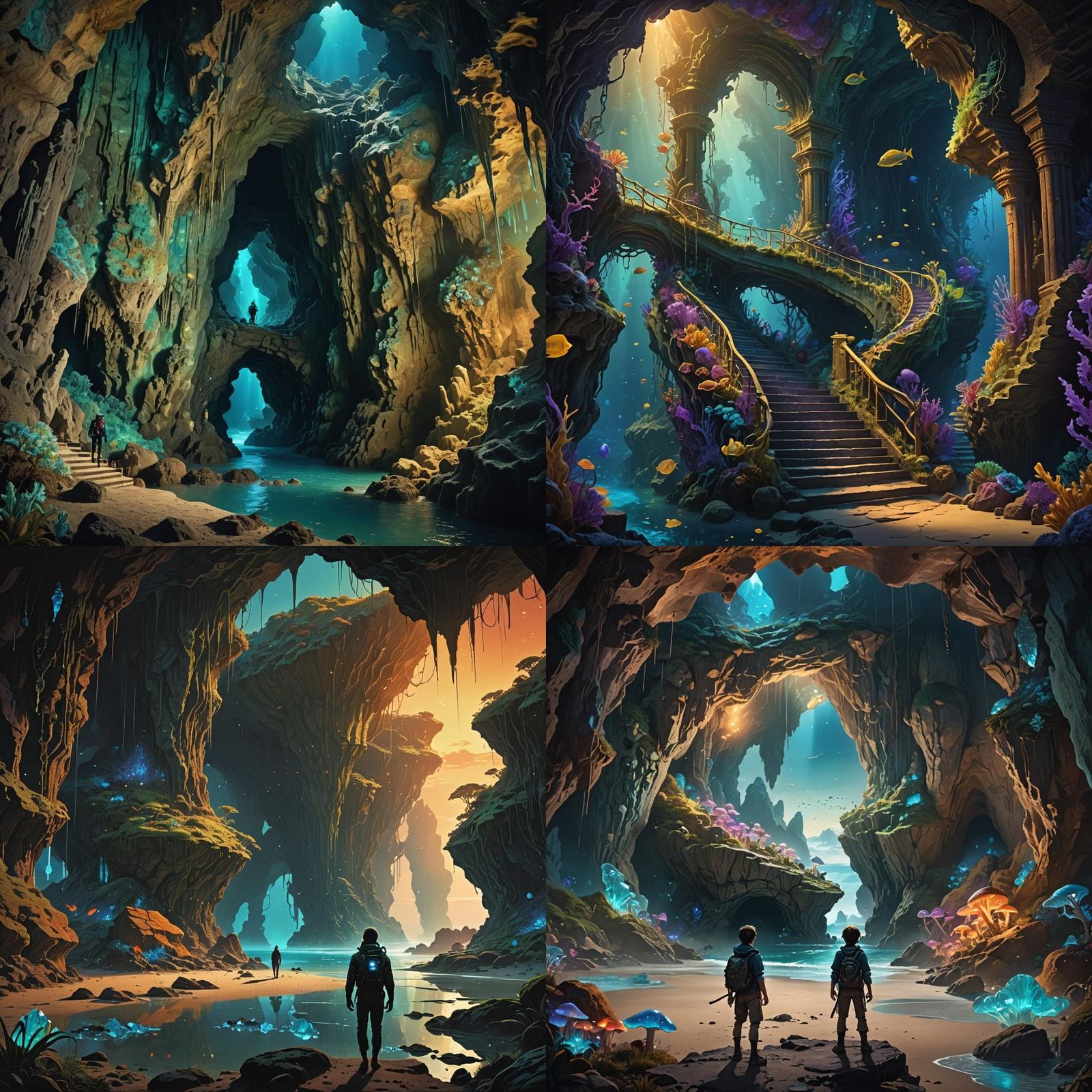 Underground Beach Cave: Fantastical Concept Art