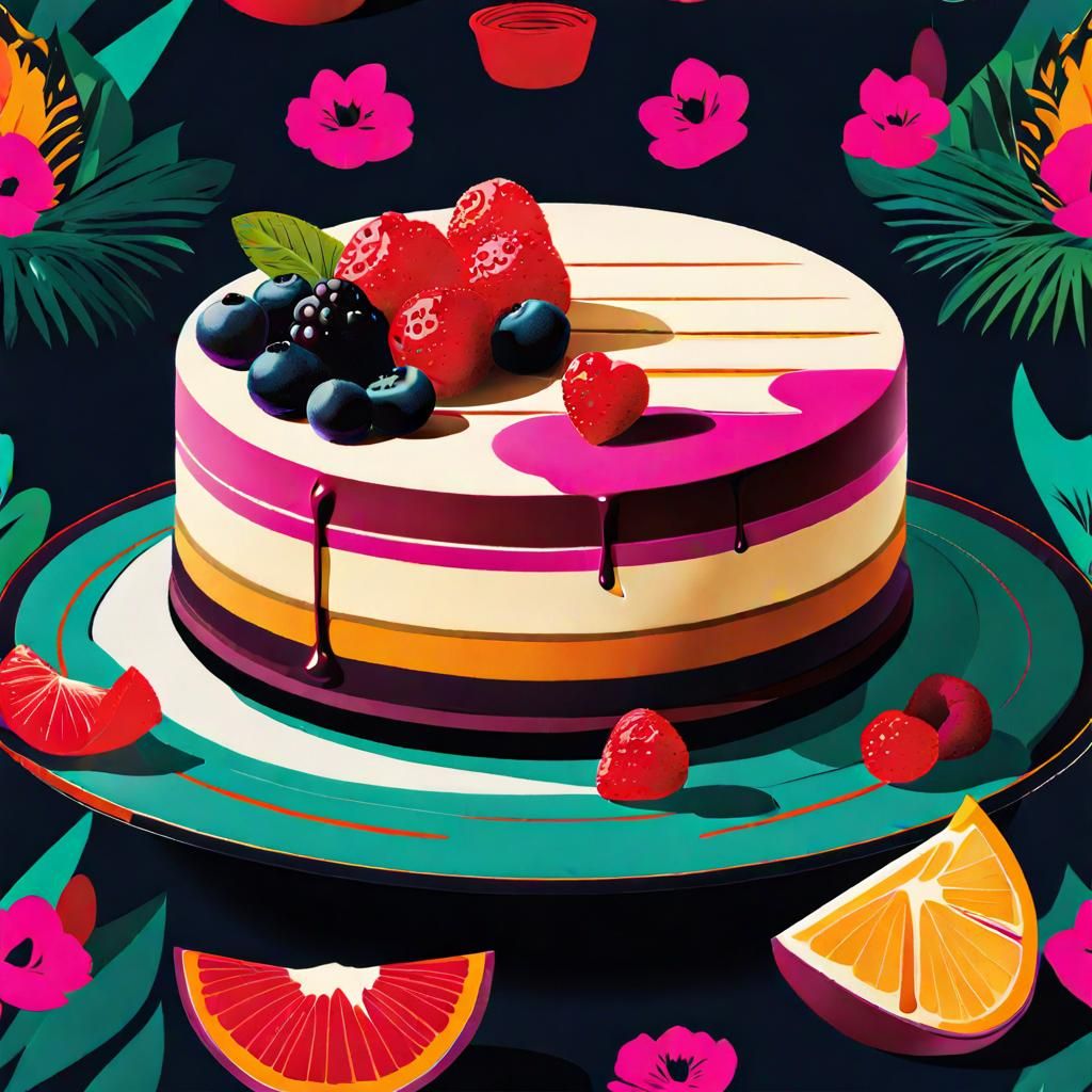 Mafia Cheesecake: Digital Art with Vibrant Colors