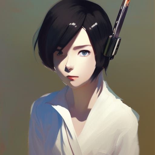 Anime Girl Acrylic Painting in Trending Style