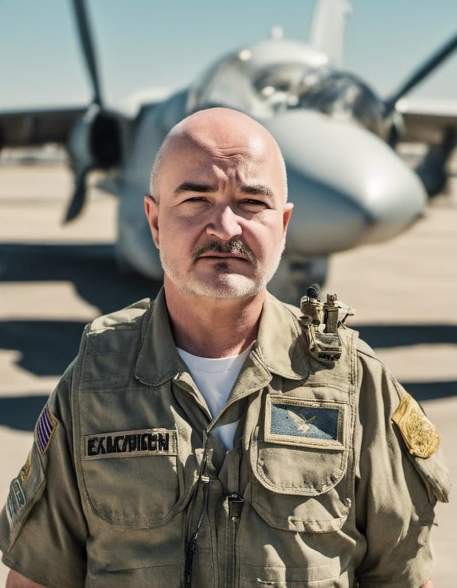 US Air Force NCO Portrait in Realistic Style