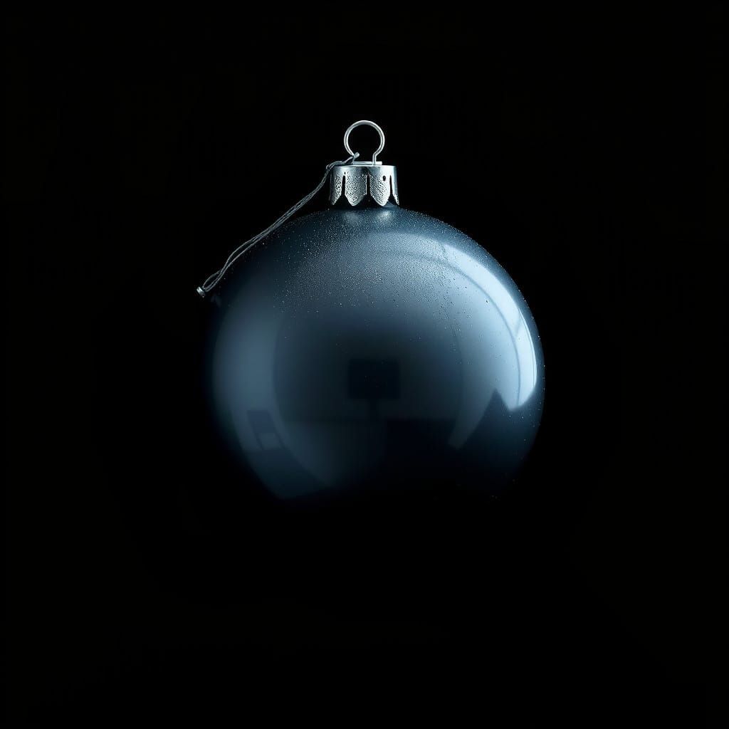 Moody Anthracite Christmas Ball in Dark Minimalist Style