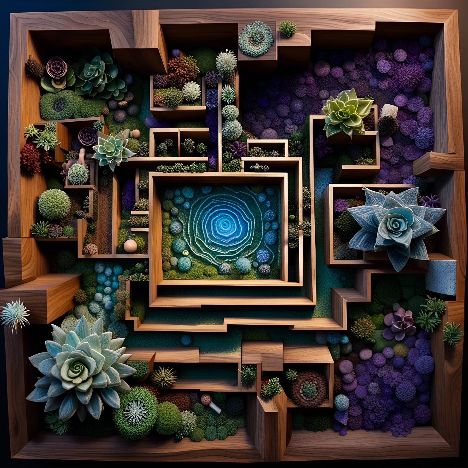 Overhead View of Living Maze in 3D