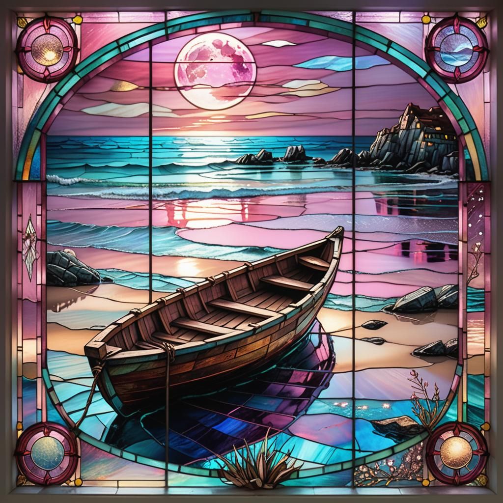 Stained Glass Beach Sunset