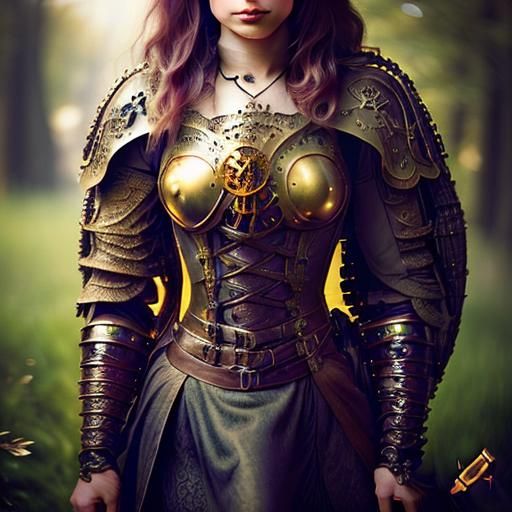 Steampunk Halfling Bard in Enchanted Forest