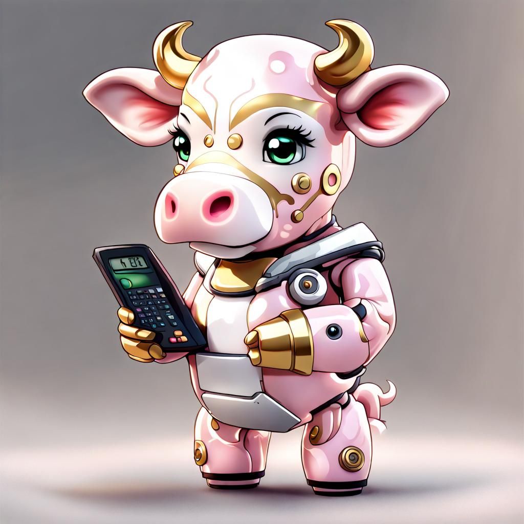 Cownoid 🐮🤖 Doing Math on Calculator 😃