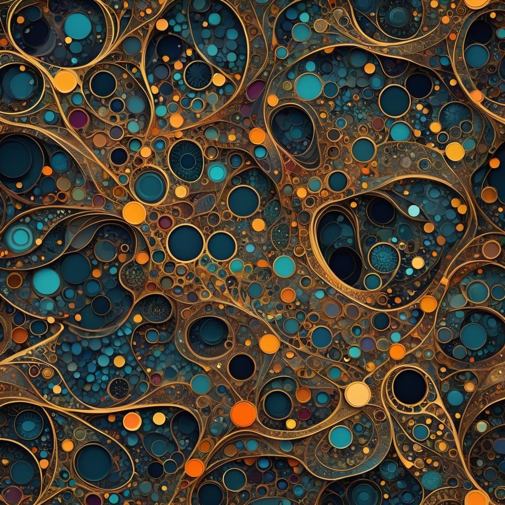 Abstract Luxury Geometric Pattern in Dark Luminescence