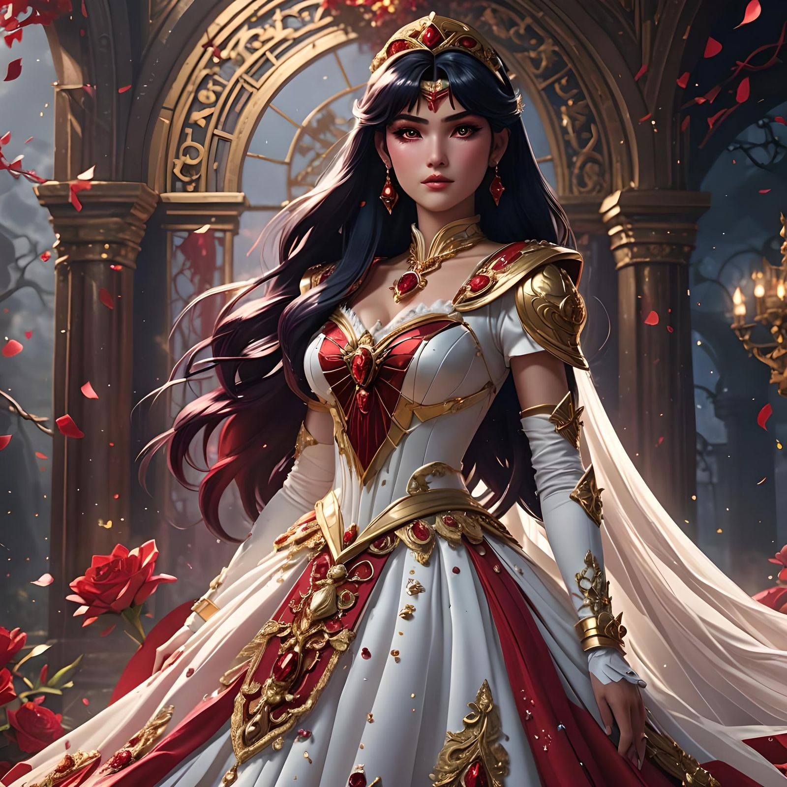 Sailor Mars in Wedding Dress: Fantasy Concept Art
