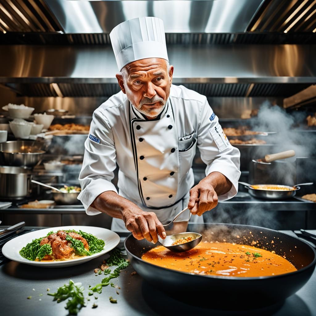 Passionate Chef Portrait in Professional Studio Lighting