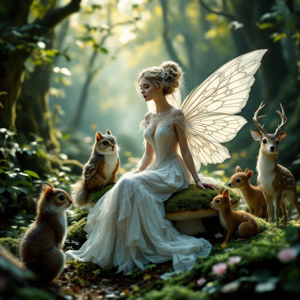 Realistic Fairies in Enchanted Forest Film Still