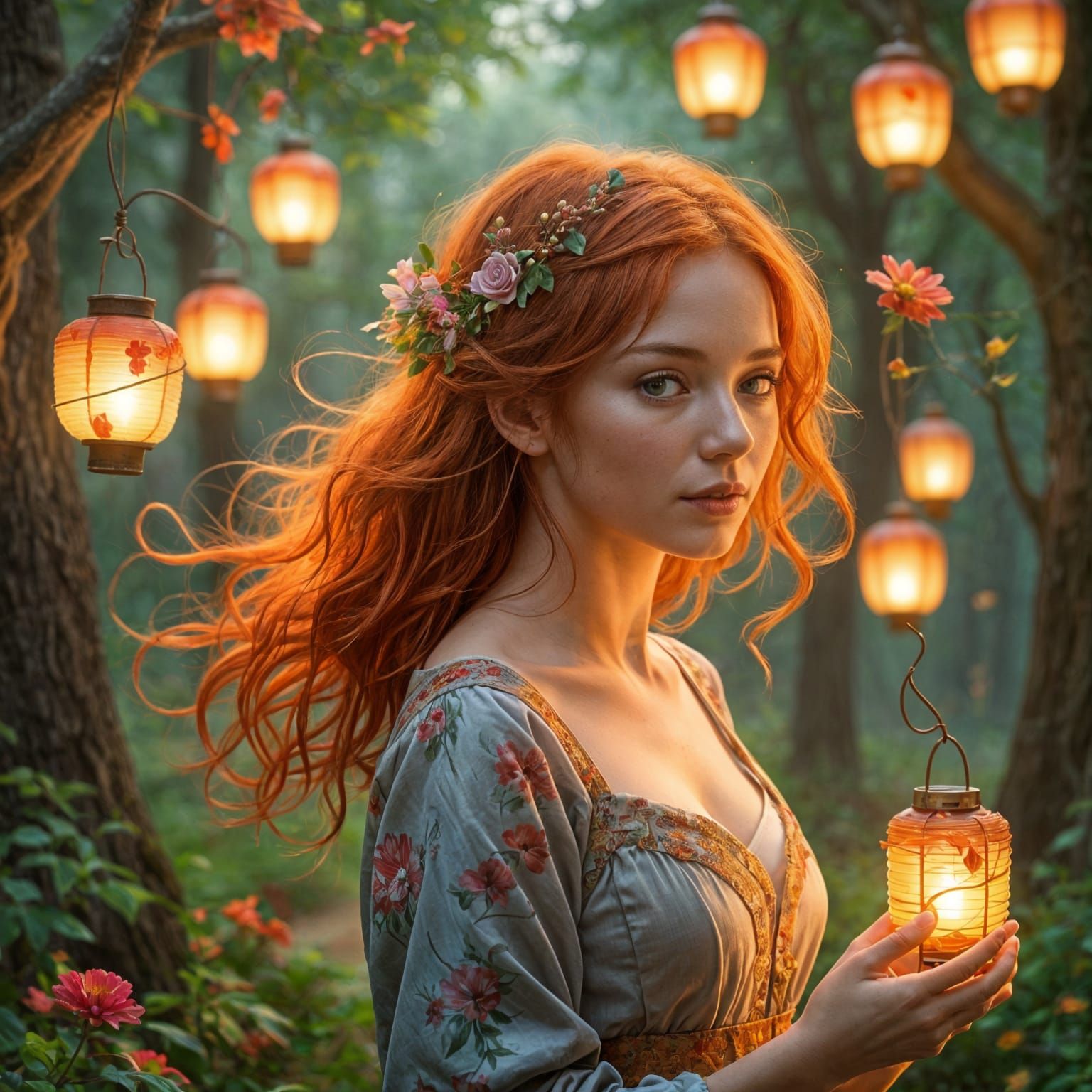 Enchanted Whispers in the Lantern Forest