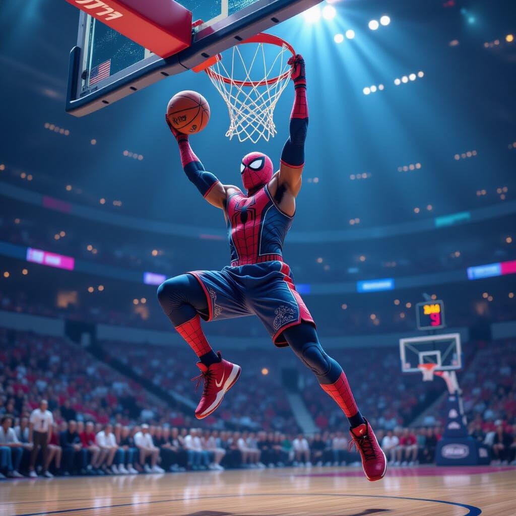 Spiderman Slam Dunk on Fantasy Court