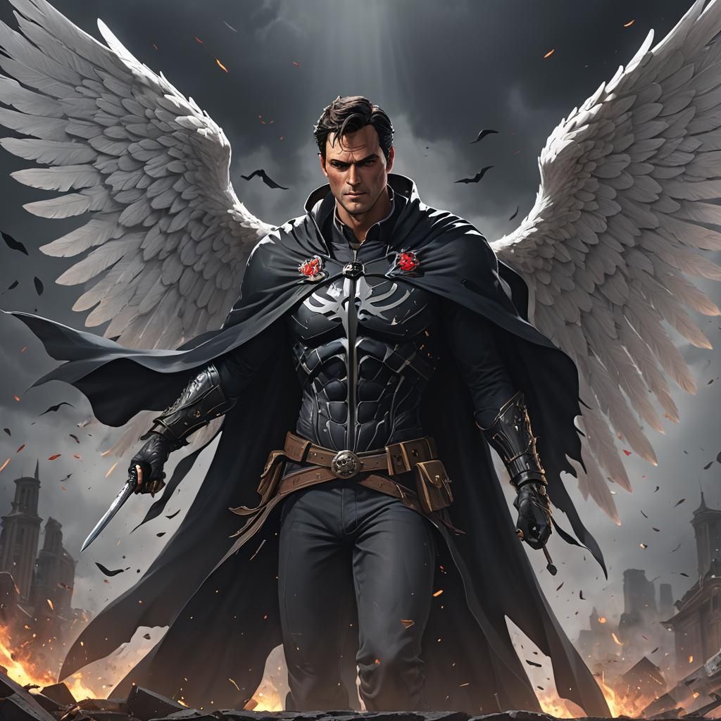 Ash Williams as Angel of Death: 3D Anime Art