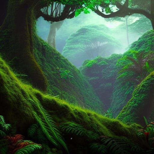 Monteverde Cloud Forest: A Detailed Matte Painting