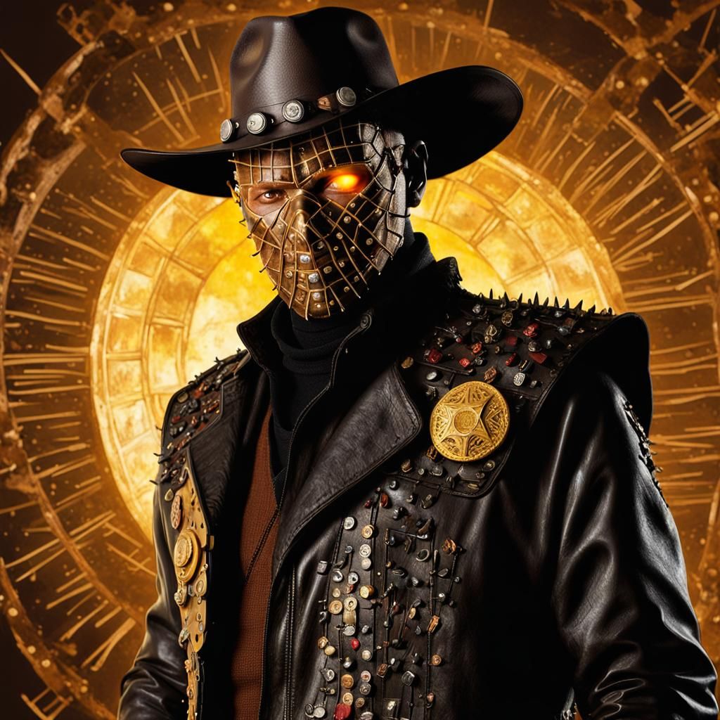 Dark Pinhead as Western Marshall with Fiery Reflection