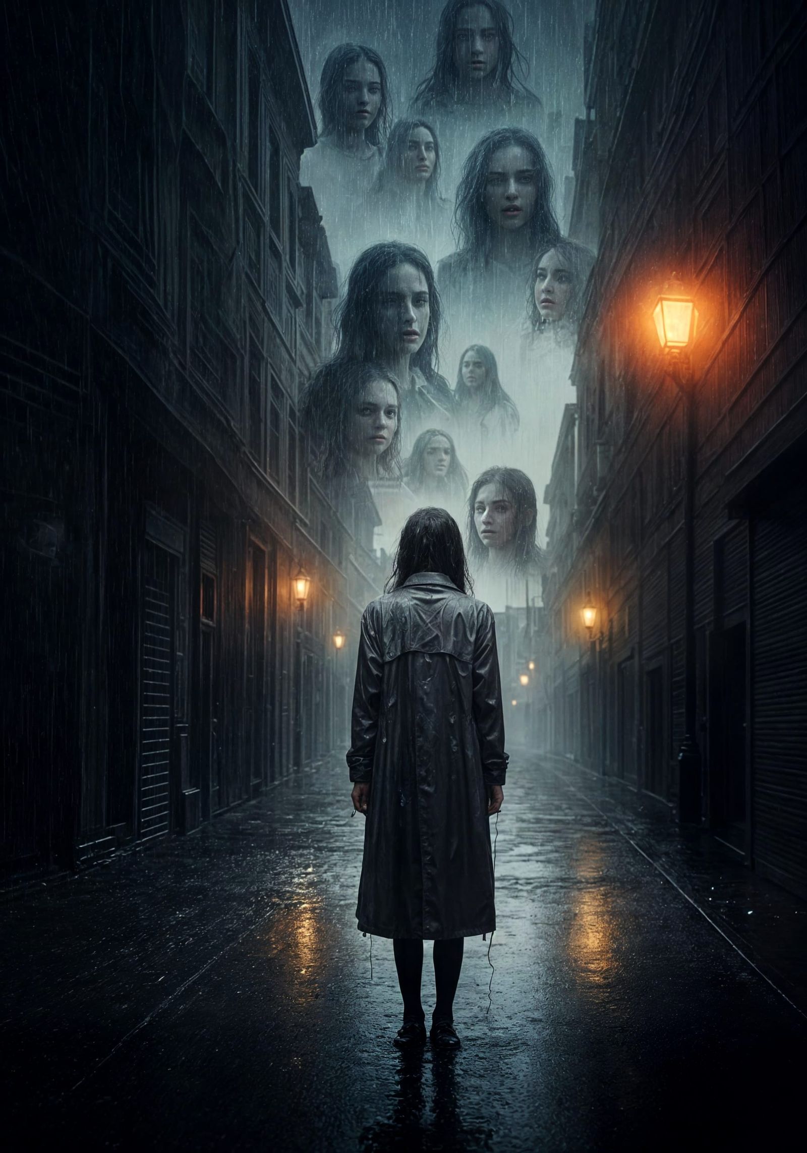 Surreal Faces Emerge From Rain