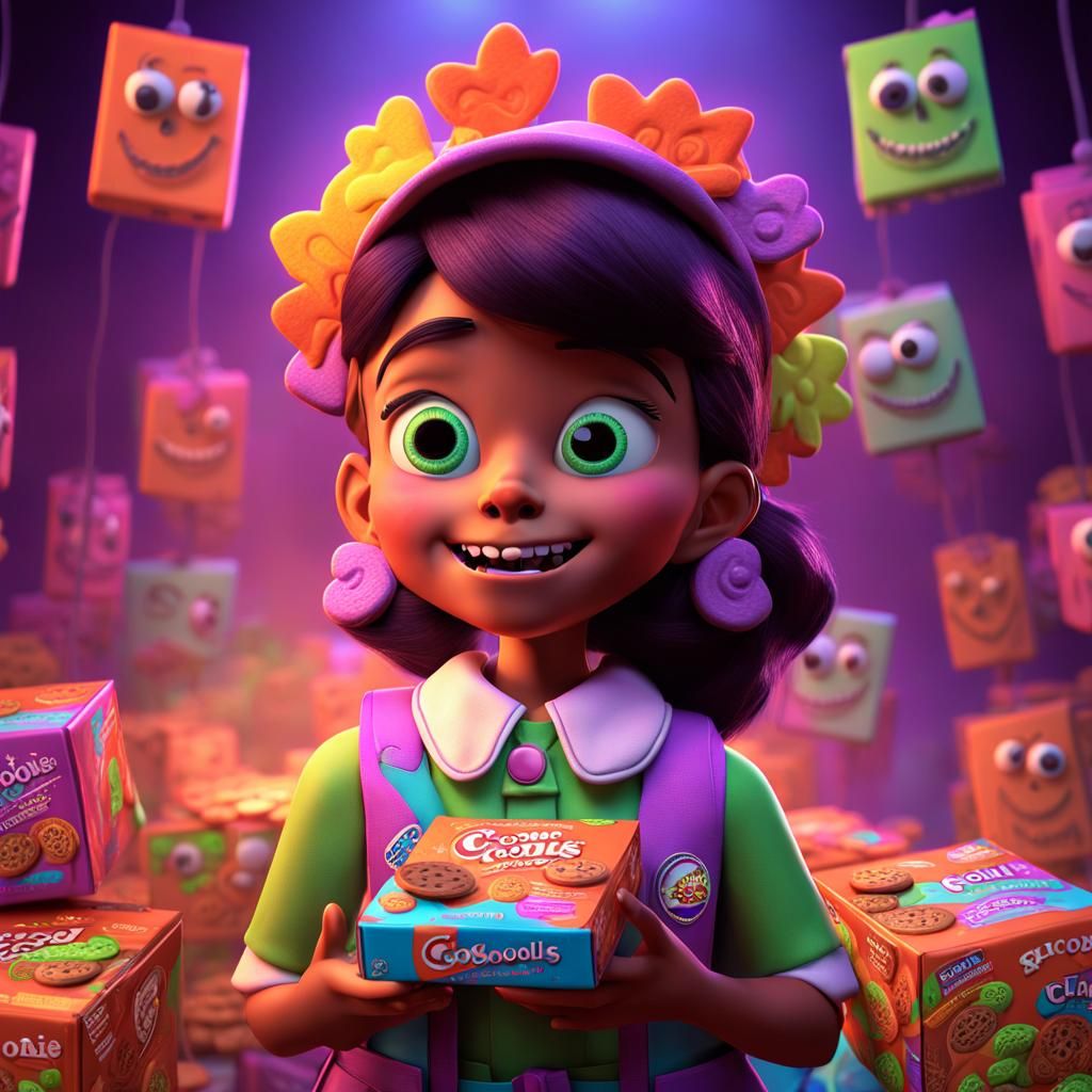 Zombie Ghoul Scout Cookies in Pixar Style
