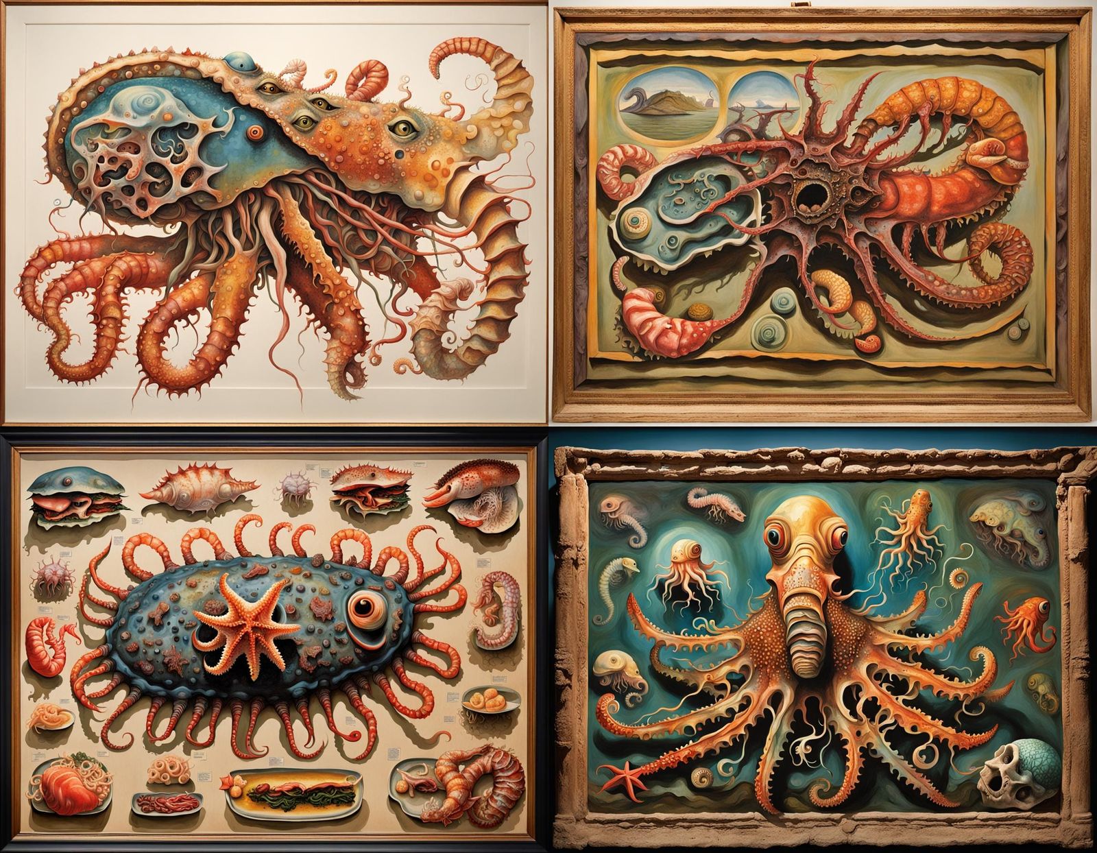 Monstrous Hybrid of Sea Creatures in Surreal Style
