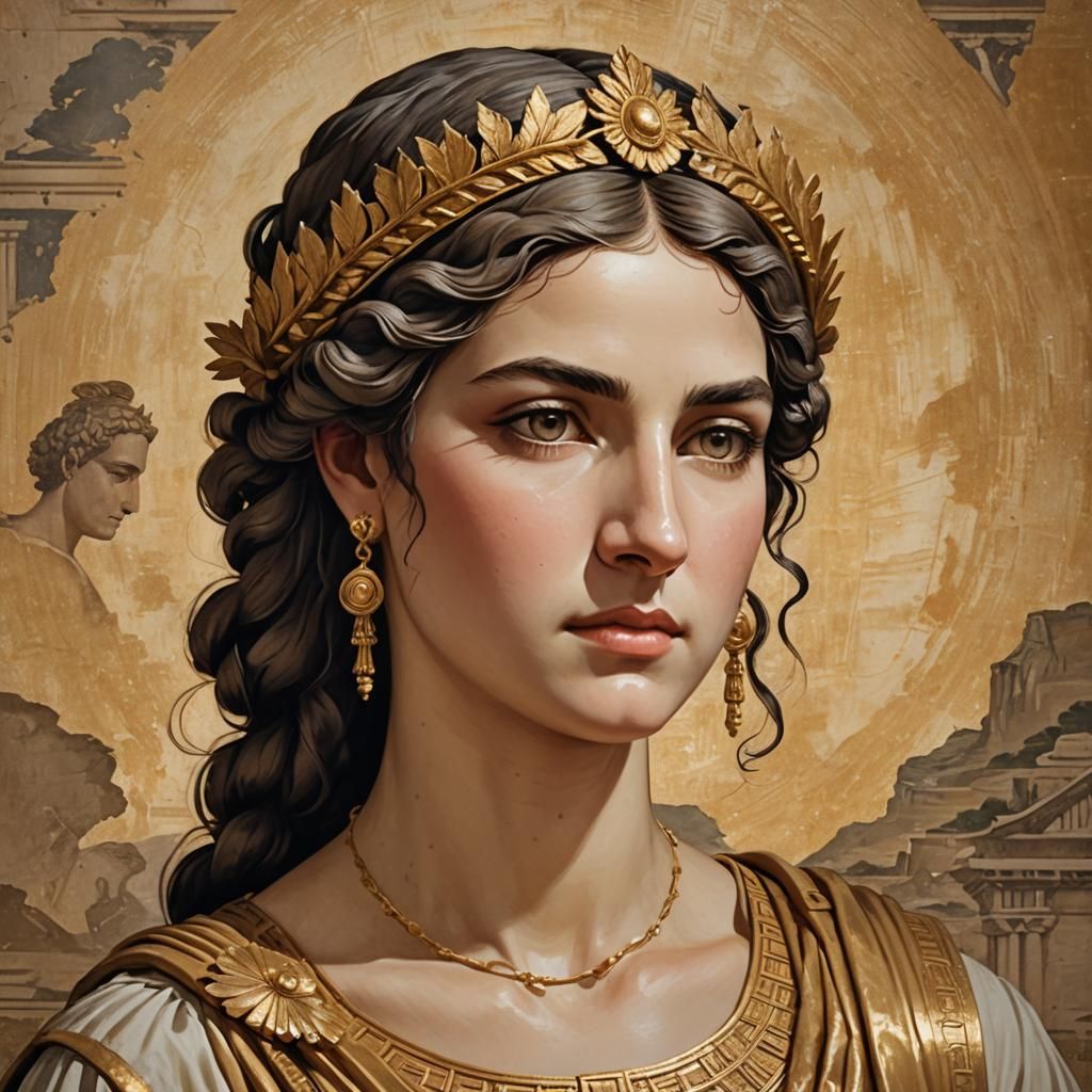 Epirote Queen Portrait in Classical Realism Style