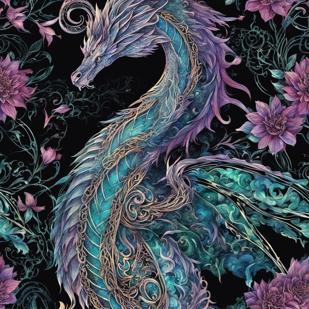 Celtic Dragon with Glowing Aura: Digital Art