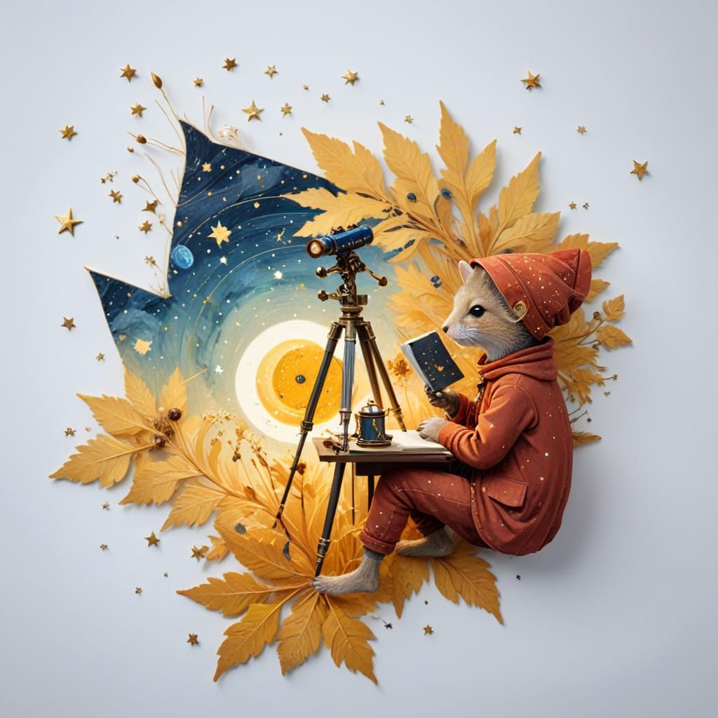 Celestial Discovery in Whimsical Observatory