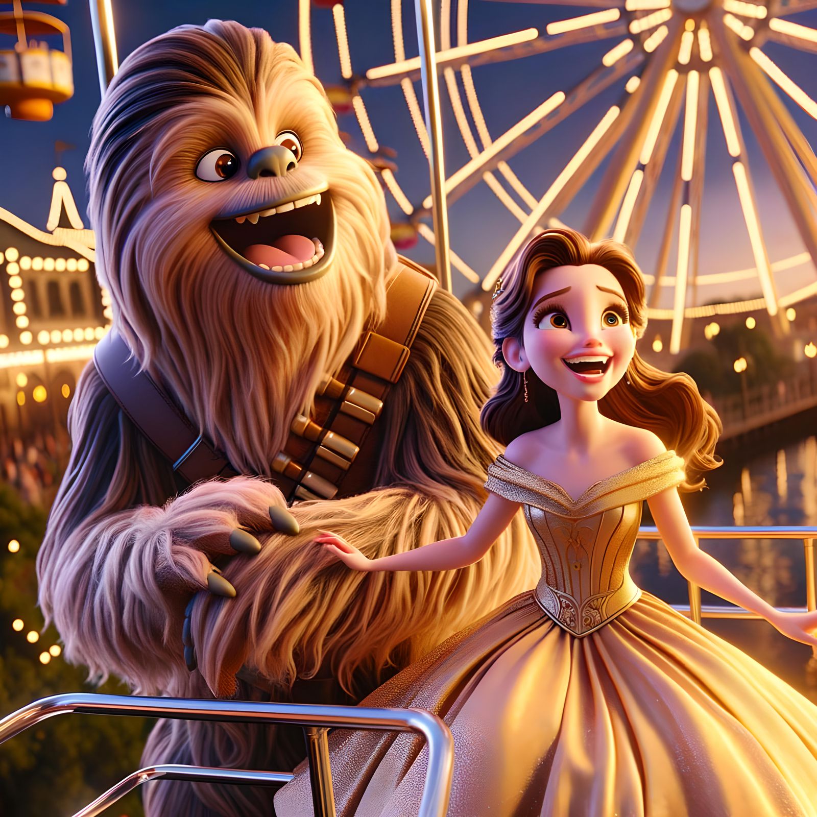 Princess and Furry Friend at Theme Park