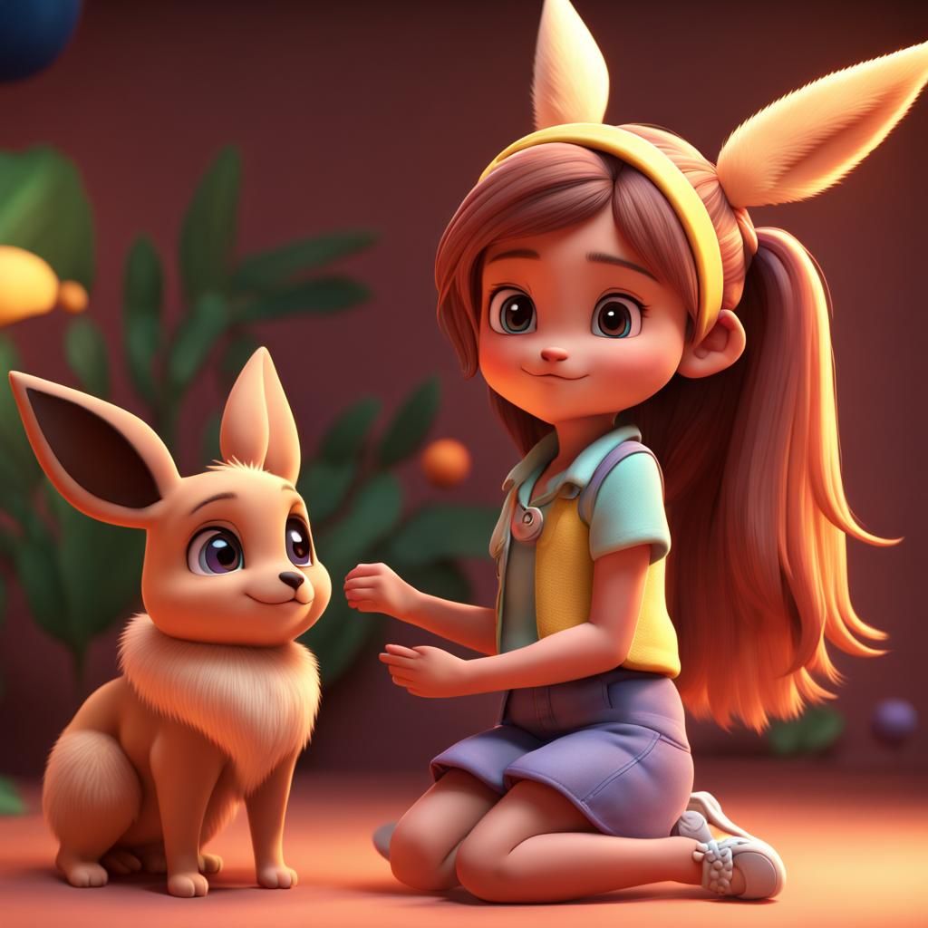 Pixar-Style 3D Girl with Eevee